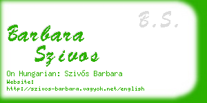 barbara szivos business card